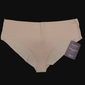 True Women Plus Size 2X Body Hipster Laser Cut Panty Solid Beige Underwear NEW